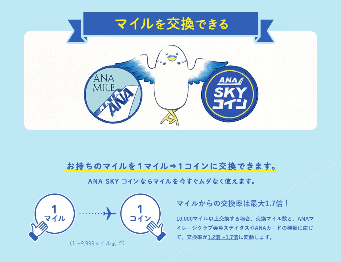 マイルを交換できる